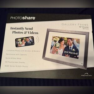 Kohl's PhotoShare 10" Chrome WiFi Frame New in Box